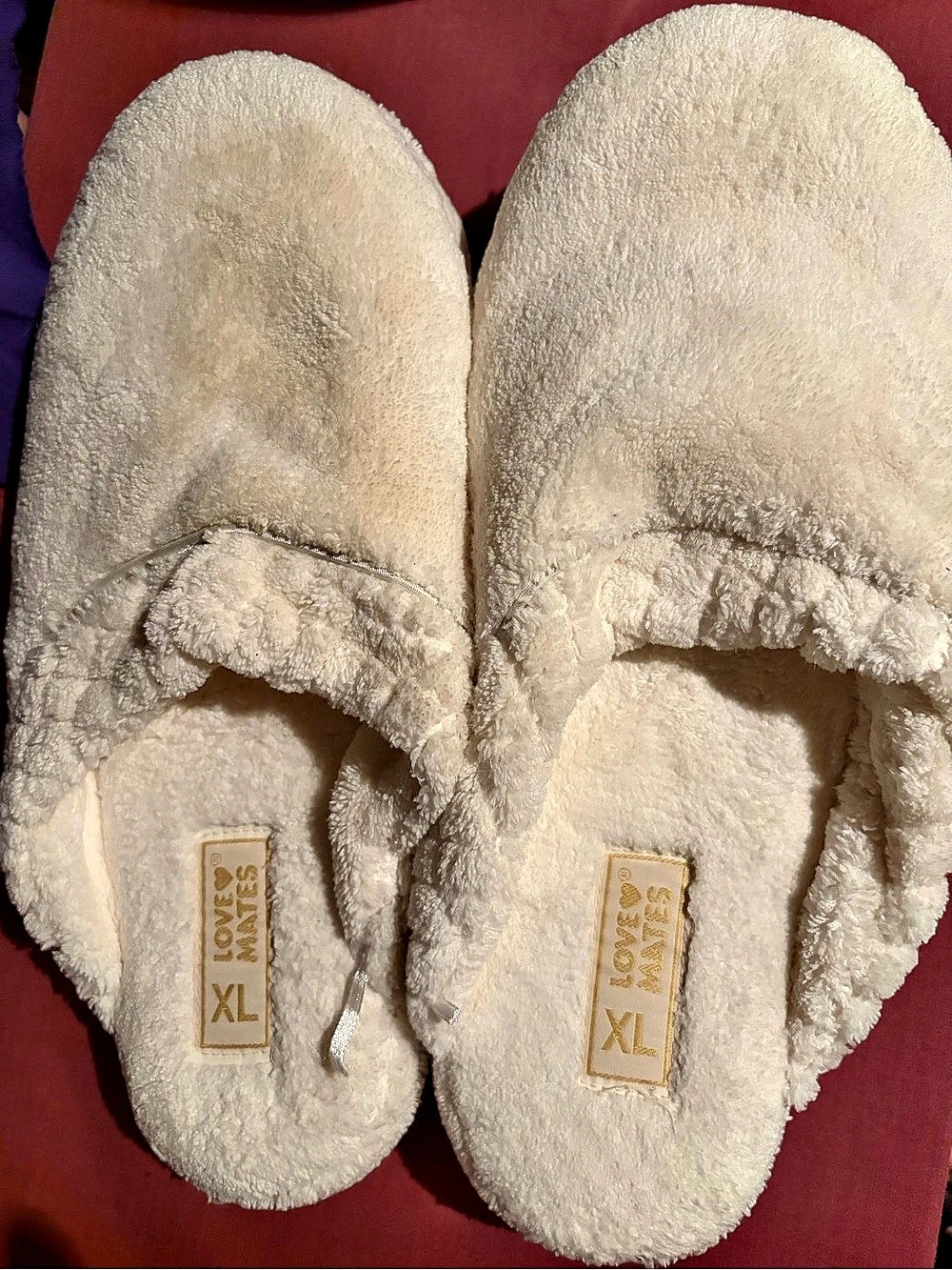 Lover's Mate Plush Slippers in Cream US 12